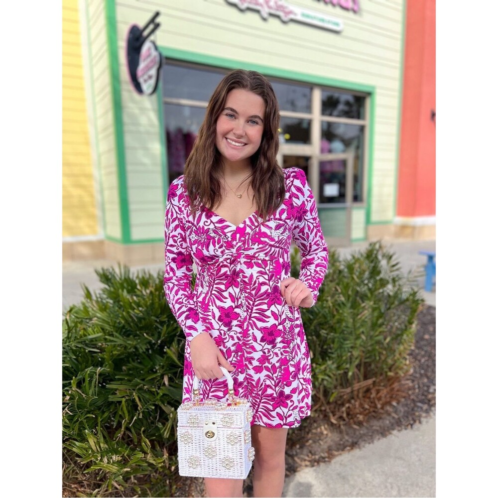 New Lilly Pulitzer Anne Skirted Romper XS Elderflower Blossom Lil Escape Plan